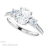 Oval Shaped Forever One Moissanite Engagement Ring #GTJ1155-oval-fo-w 5 Oval Shaped Forever One Moissanite Engagement Ring #GTJ1155-oval-fo-w