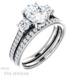 Oval Shaped Forever One Moissanite Engagement Ring #GTJ1155-oval-fo-w 6 Oval Shaped Forever One Moissanite Engagement Ring #GTJ1155-oval-fo-w