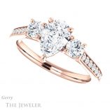 Pear Shaped Forever Brilliant Moissanite Engagement Ring #GTJ1155-pear-fb-r