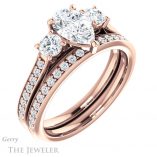Pear Shaped Forever Brilliant Moissanite Engagement Ring #GTJ1155-pear-fb-r