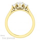 Pear Shaped Forever Brilliant Moissanite Engagement Ring #GTJ1155-pear-fb-y
