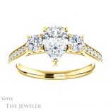 Pear Shaped Forever Brilliant Moissanite Engagement Ring #GTJ1155-pear-fb-y