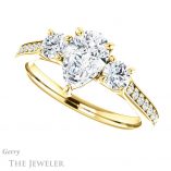 Pear Shaped Forever Brilliant Moissanite Engagement Ring #GTJ1155-pear-fb-y