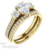 Pear Shaped Forever Brilliant Moissanite Engagement Ring #GTJ1155-pear-fb-y