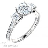 Round Cut Forever One Moissanite Engagement Ring #GTJ1155-round-fo-w 4 Round Cut Forever One Moissanite Engagement Ring #GTJ1155-round-fo-w