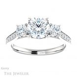 Round Cut Forever One Moissanite Engagement Ring #GTJ1155-round-fo-w 1 Round Cut Forever One Moissanite Engagement Ring #GTJ1155-round-fo-w