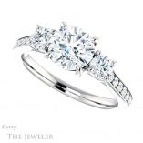 Round Cut Forever One Moissanite Engagement Ring #GTJ1155-round-fo-w 5 Round Cut Forever One Moissanite Engagement Ring #GTJ1155-round-fo-w