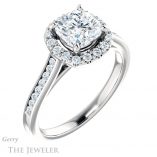 Cushion Cut Forever One Moissanite Engagement Ring #GTJ1157-cushion-fo-w