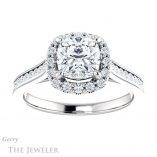 Cushion Cut Forever One Moissanite Engagement Ring #GTJ1157-cushion-fo-w
