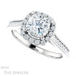 Cushion Cut Forever One Moissanite Engagement Ring #GTJ1157-cushion-fo-w