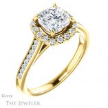 Cushion Cut Forever One Moissanite Engagement Ring #GTJ1157-cushion-fo-y 4 Cushion Cut Forever One Moissanite Engagement Ring #GTJ1157-cushion-fo-y