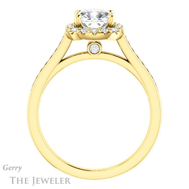 Cushion Cut Forever One Moissanite Engagement Ring #GTJ1157-cushion-fo-y