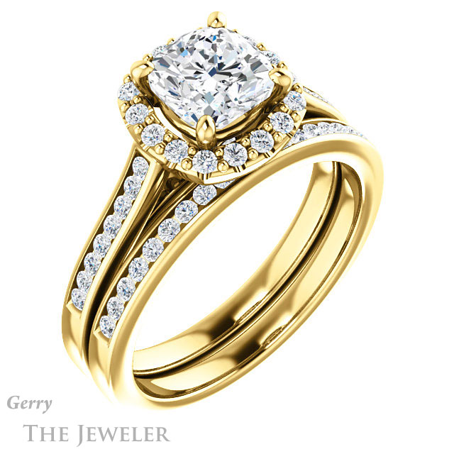 Cushion Cut Forever One Moissanite Engagement Ring #GTJ1157-cushion-fo-y 6 Cushion Cut Forever One Moissanite Engagement Ring #GTJ1157-cushion-fo-y