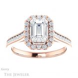 Emerald Cut Forever One Moissanite Engagement Ring #GTJ1157-emerald-fb-r 1 Emerald Cut Forever Brilliant Moissanite Engagement Ring #GTJ1157-emerald-fb-r