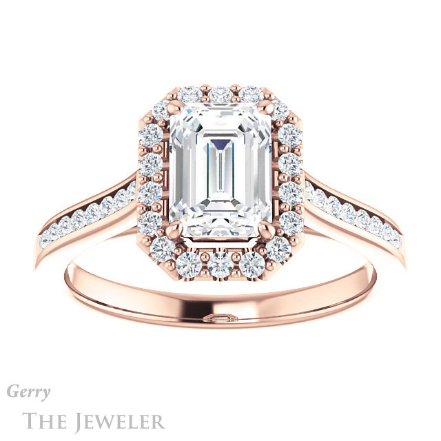 Emerald Cut Forever Brilliant Moissanite Engagement Ring #GTJ1157-emerald-fb-r