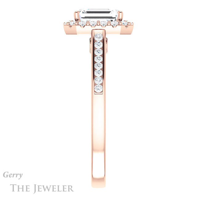 Emerald Cut Forever One Moissanite Engagement Ring #GTJ1157-emerald-fb-r 3 Emerald Cut Forever Brilliant Moissanite Engagement Ring #GTJ1157-emerald-fb-r