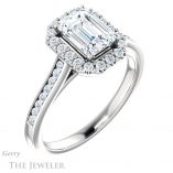 Emerald Cut Forever One Moissanite Engagement Ring #GTJ1157-emerald-fb-w 4 Emerald Cut Forever Brilliant Moissanite Engagement Ring #GTJ1157-emerald-fb-w