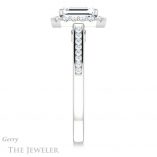 Emerald Cut Forever One Moissanite Engagement Ring #GTJ1157-emerald-fb-w 3 Emerald Cut Forever Brilliant Moissanite Engagement Ring #GTJ1157-emerald-fb-w