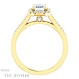 Emerald Cut Forever One Moissanite Engagement Ring #GTJ1157-emerald-fb-y 2 Emerald Cut Forever Brilliant Moissanite Engagement Ring #GTJ1157-emerald-fb-y