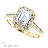 Emerald Cut Forever One Moissanite Engagement Ring #GTJ1157-emerald-fb-y 5 Emerald Cut Forever Brilliant Moissanite Engagement Ring #GTJ1157-emerald-fb-y