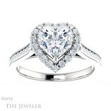 Heart Shaped Forever One Moissanite Engagement Ring #GTJ1157-heart-fb-w 1 Heart Shaped Forever Brilliant Moissanite Engagement Ring #GTJ1157-heart-fb-w