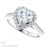 Heart Shaped Forever One Moissanite Engagement Ring #GTJ1157-heart-fb-w 5 Heart Shaped Forever Brilliant Moissanite Engagement Ring #GTJ1157-heart-fb-w