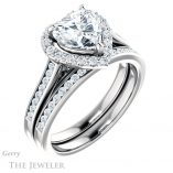 Heart Shaped Forever One Moissanite Engagement Ring #GTJ1157-heart-fb-w 6 Heart Shaped Forever Brilliant Moissanite Engagement Ring #GTJ1157-heart-fb-w
