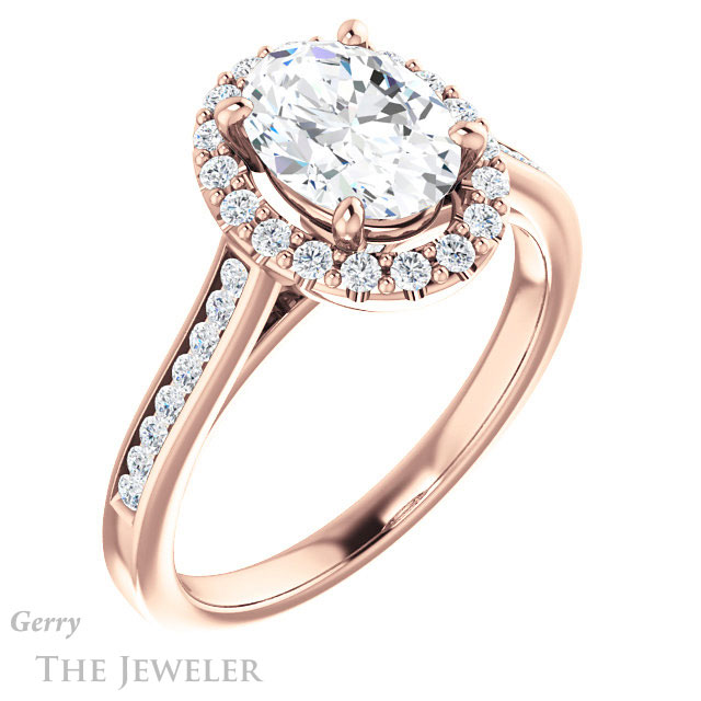 Oval Shaped Forever One Moissanite Engagement Ring #GTJ1157-oval-fo-r