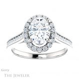 Oval Shaped Forever One Moissanite Engagement Ring #GTJ1157-oval-fo-w 1 Oval Shaped Forever One Moissanite Engagement Ring #GTJ1157-oval-fo-w