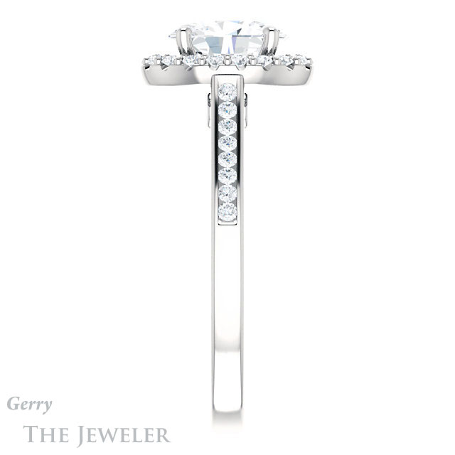 Oval Shaped Forever One Moissanite Engagement Ring #GTJ1157-oval-fo-w 3 Oval Shaped Forever One Moissanite Engagement Ring #GTJ1157-oval-fo-w