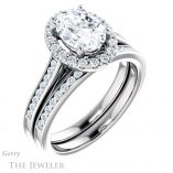 Oval Shaped Forever One Moissanite Engagement Ring #GTJ1157-oval-fo-w 6 Oval Shaped Forever One Moissanite Engagement Ring #GTJ1157-oval-fo-w