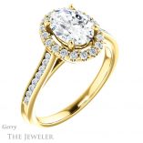 Oval Shaped Forever One Moissanite Engagement Ring #GTJ1157-oval-fo-y