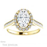 Oval Shaped Forever One Moissanite Engagement Ring #GTJ1157-oval-fo-y