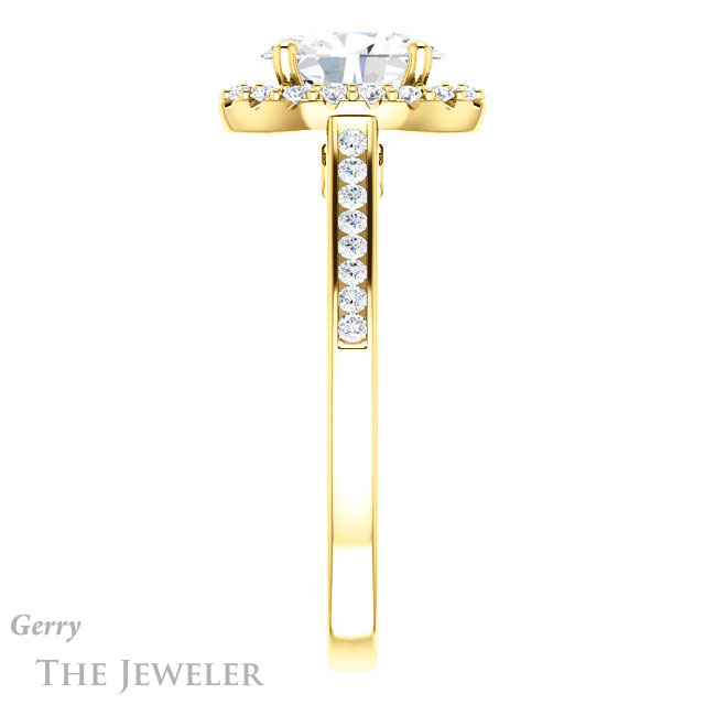 Oval Shaped Forever One Moissanite Engagement Ring #GTJ1157-oval-fo-y