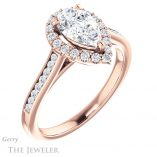 Pear Shaped Forever Brilliant Moissanite Engagement Ring #GTJ1157-pear-fb-r