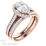 Pear Shaped Forever Brilliant Moissanite Engagement Ring #GTJ1157-pear-fb-r