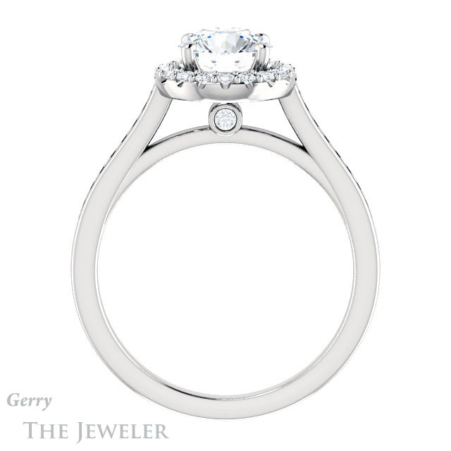 Round Cut Forever One Moissanite Engagement Ring #GTJ1157-round-fo-w