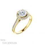 Round Cut Forever One Moissanite Engagement Ring #GTJ1157-round-fo-y 4 Round Cut Forever One Moissanite Engagement Ring #GTJ1157-round-fo-y