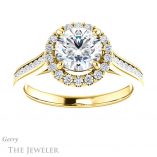 Round Cut Forever One Moissanite Engagement Ring #GTJ1157-round-fo-y 1 Round Cut Forever One Moissanite Engagement Ring #GTJ1157-round-fo-y