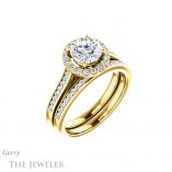 Round Cut Forever One Moissanite Engagement Ring #GTJ1157-round-fo-y 6 Round Cut Forever One Moissanite Engagement Ring #GTJ1157-round-fo-y