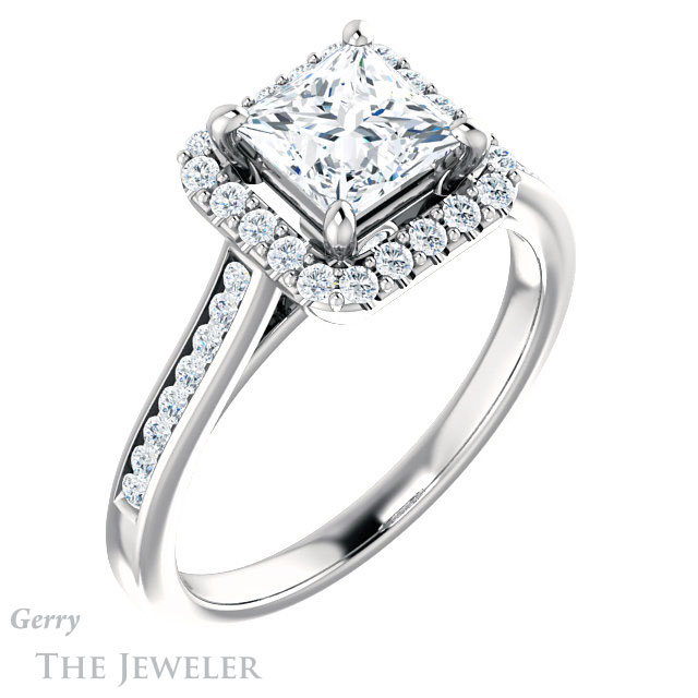 Princess Cut Forever One Moissanite Engagement Ring #GTJ1157-square-fo-w 4 Princess Cut Forever One Moissanite Engagement Ring #GTJ1157-square-fo-w