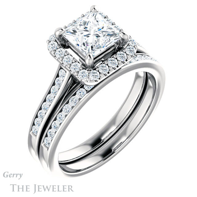 Princess Cut Forever One Moissanite Engagement Ring #GTJ1157-square-fo-w 6 Princess Cut Forever One Moissanite Engagement Ring #GTJ1157-square-fo-w