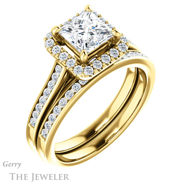 Princess Cut Forever One Moissanite Engagement Ring #GTJ1157-square-fo-y 6 Princess Cut Forever One Moissanite Engagement Ring #GTJ1157-square-fo-y