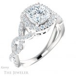 14k White Gold Cushion Cut Engagement Ring Setting #GTJ1159-cushion-w 4 14k White Gold Cushion Cut Engagement Ring Setting #GTJ1159-cushion-w
