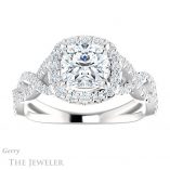14k White Gold Cushion Cut Engagement Ring Setting #GTJ1159-cushion-w 1 14k White Gold Cushion Cut Engagement Ring Setting #GTJ1159-cushion-w