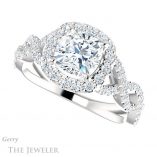 14k White Gold Cushion Cut Engagement Ring Setting #GTJ1159-cushion-w 5 14k White Gold Cushion Cut Engagement Ring Setting #GTJ1159-cushion-w