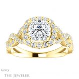 Cushion Cut Forever One Moissanite Engagement Ring #GTJ1159-cushion-fo-y