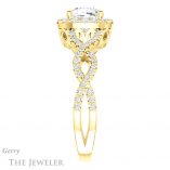 Cushion Cut Forever One Moissanite Engagement Ring #GTJ1159-cushion-fo-y