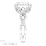 Emerald Cut Forever One Moissanite Engagement Ring #GTJ1159-emerald-fb-w 3 Emerald Cut Forever Brilliant Moissanite Engagement Ring #GTJ1159-emerald-fb-w