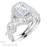 Emerald Cut Forever One Moissanite Engagement Ring #GTJ1159-emerald-fb-w 6 Emerald Cut Forever Brilliant Moissanite Engagement Ring #GTJ1159-emerald-fb-w